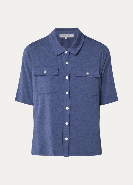 Gerard Darel Myla blouse met borstzakken - voorkant 2 indigo