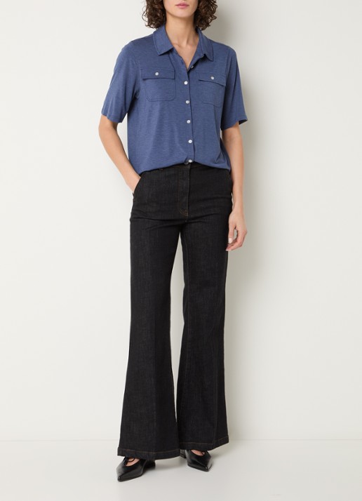 Gerard Darel Myla blouse met borstzakken - voorkant 3 indigo