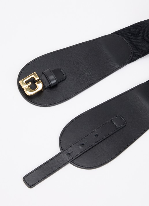 Gerard Darel Olympe tailleriem met leren details - detail 2 zwart
