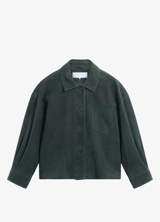 Gerard Darel Pia overshirt van suède - voorkant 3 groen