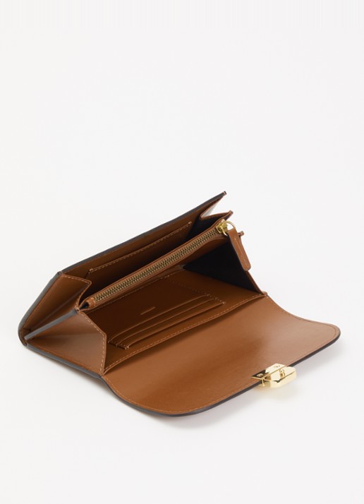 Gerard Darel Portemonnee van leer met logo - voorkant 3 cognac