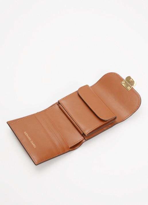 Gerard Darel Portemonnee van leer - voorkant 2 cognac