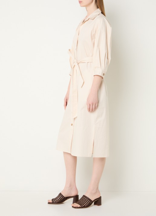 Gerard Darel Ralia maxi jurk met strikceintuur - voorkant 3 gebroken wit