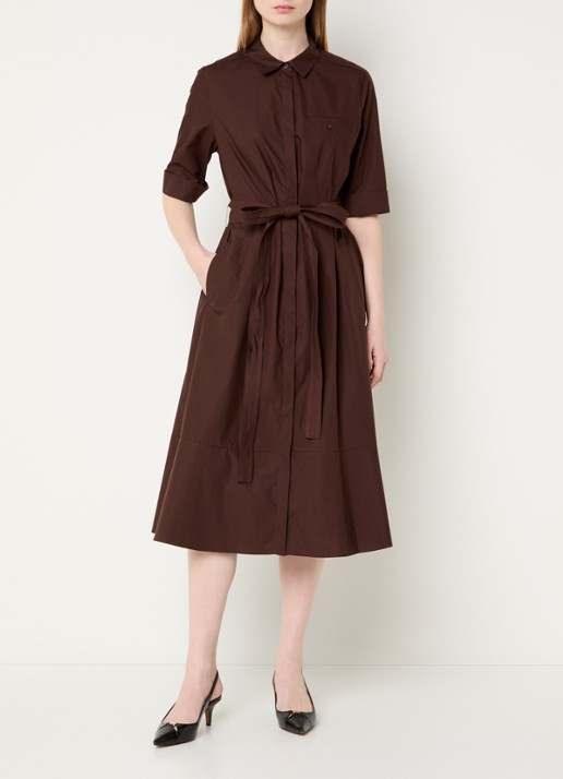 Gerard Darel Rana midi blousejurk met strikceintuur