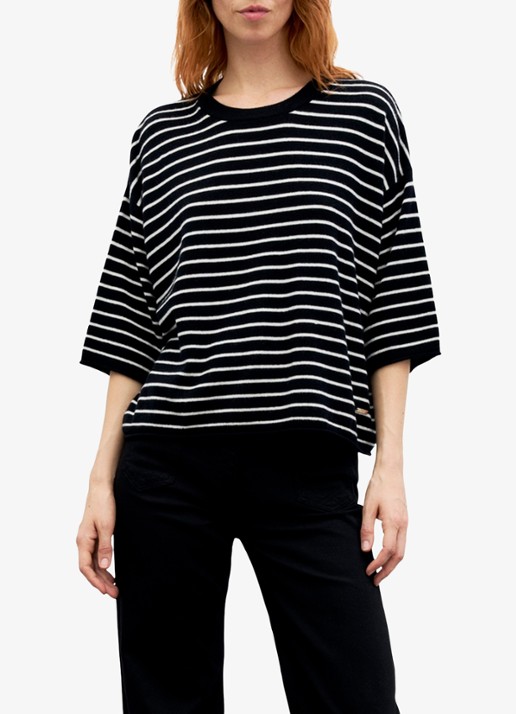 Gerard Darel Raya top van wol met streepprint