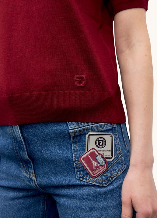 Gerard Darel Reine fijngebreide trui van wol - detail 3 rood