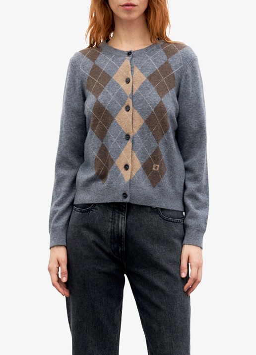 Gerard Darel Rely fijngebreid vest van wol - detail 4 grijs
