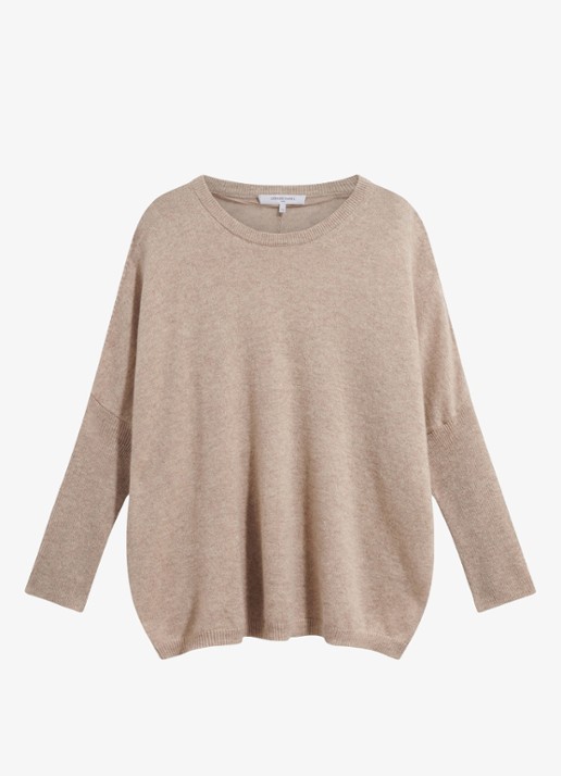 Gerard Darel Reta fijngebreide trui van kasjmier - voorkant 3 beige