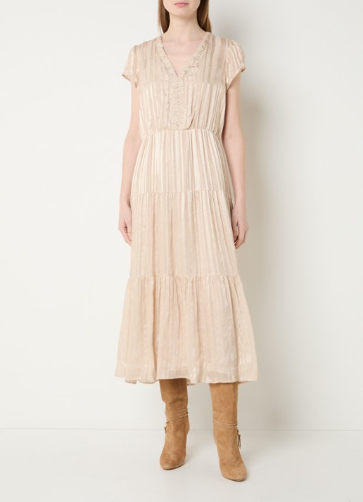 Gerard Darel Rionna midi A-lijn tuniekjurk met streepprint en lurex