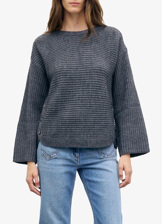 Gerard Darel Riva grofgebreide trui in wolblend met boothals
