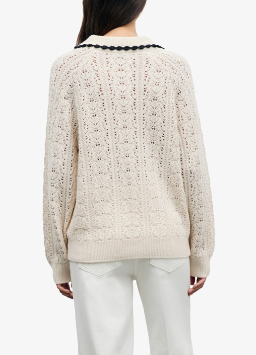 Gerard Darel Roca grofgebreide trui met polokraag - achterkant 9 creme