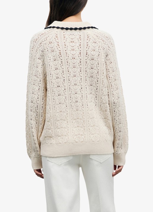 Gerard Darel Roca grofgebreide trui met polokraag - achterkant 10 creme