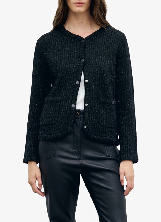 Gerard Darel Roda grofgebreid vest met lurex