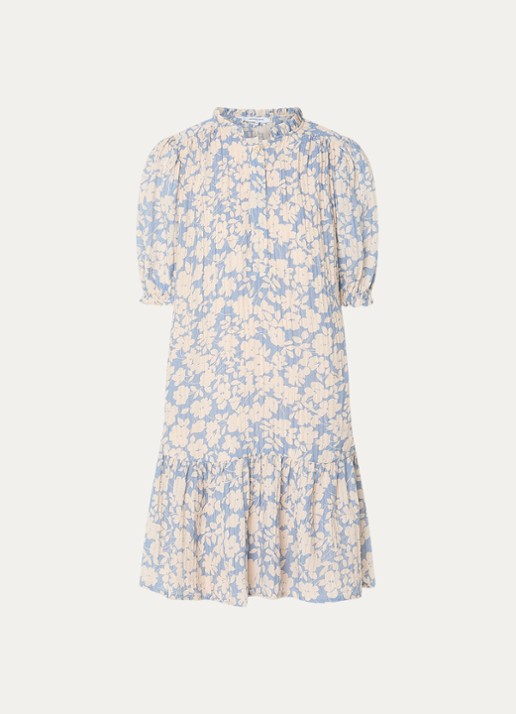 Gerard Darel Romie mini jurk met print - voorkant lichtblauw