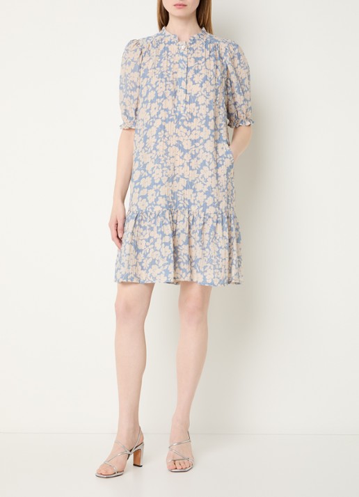 Gerard Darel Romie mini jurk met print - voorkant 2 lichtblauw