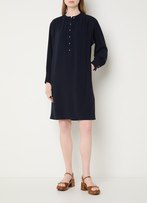 Gerard Darel Rosine mini jurk met ballonmouw - voorkant 3 donkerblauw