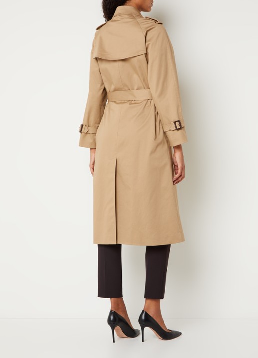 Gerard Darel Serge double-breasted trenchcoat met ceintuur - achterkant 4 camel