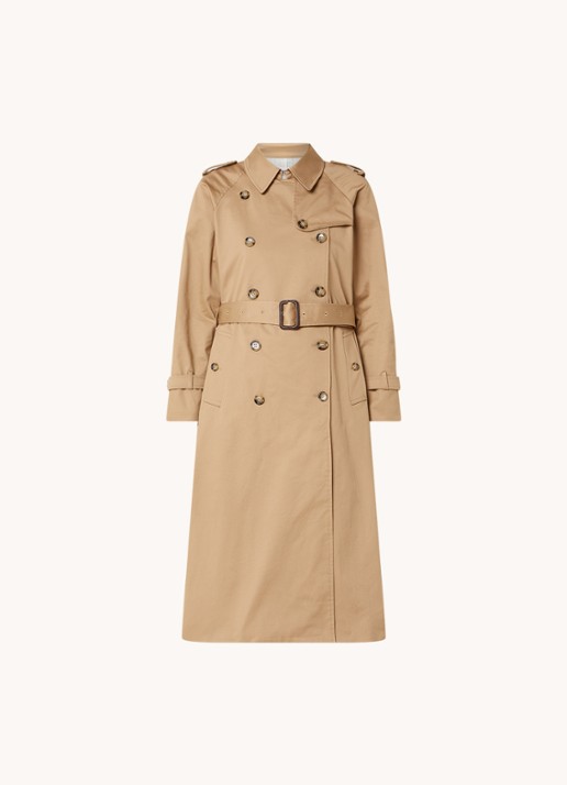 Gerard Darel Serge double-breasted trenchcoat met ceintuur - voorkant 2 camel