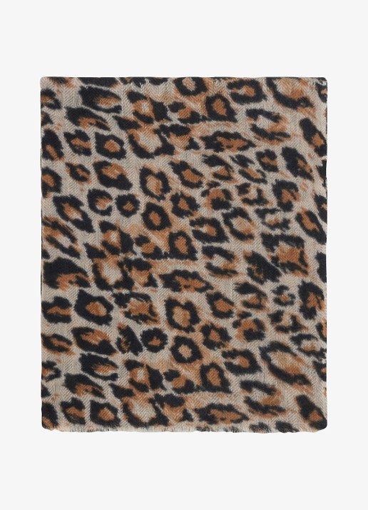 Gerard Darel Silia sjaal van wol en kasjmier met dierenprint