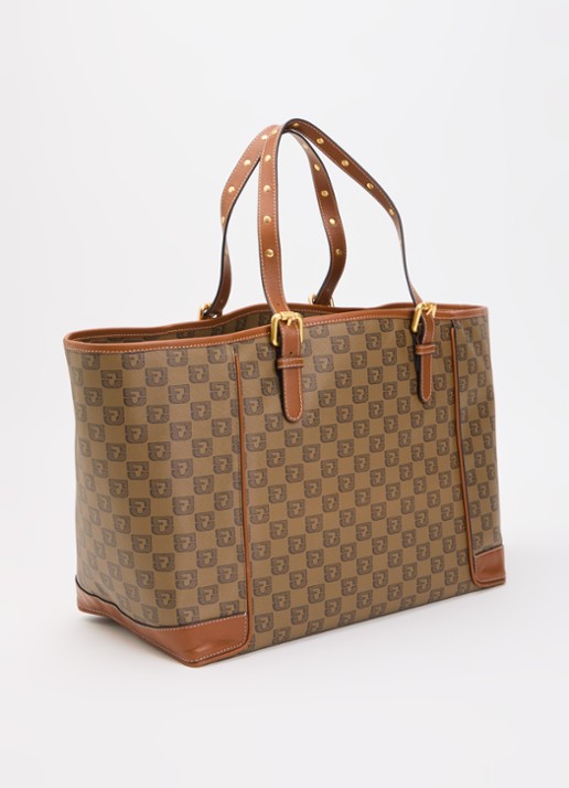 Gerard Darel Simple Bag schoudertas van canvas met details van leer  - achterkant 5 bruin