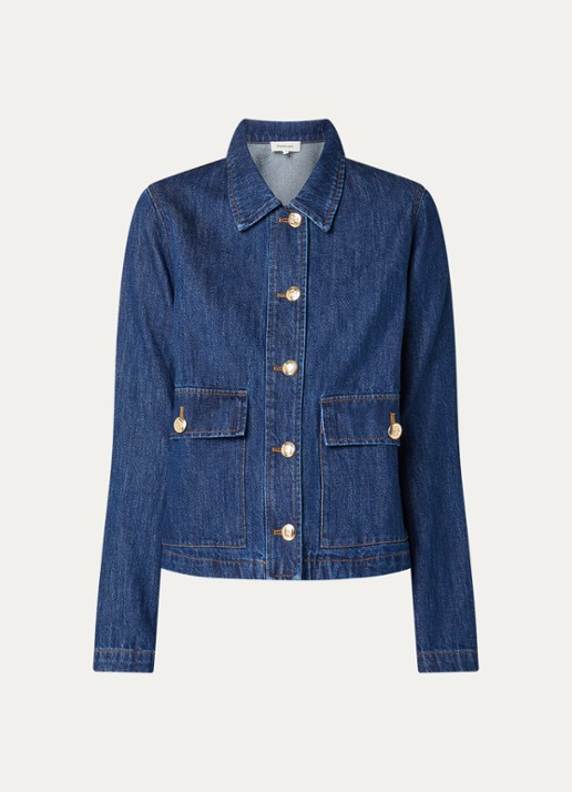 Gerard Darel Taina spijkerjas met klepzakken - voorkant indigo