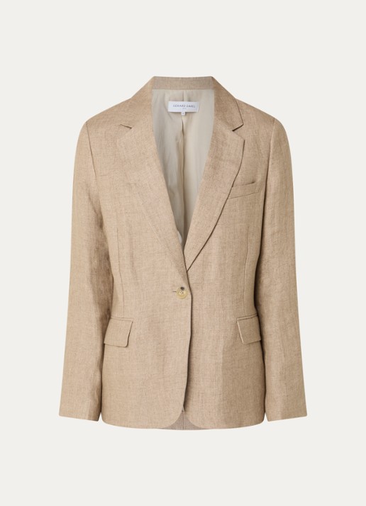 Gerard Darel Taliya blazer van linnen met klepzakken - voorkant 2 zand