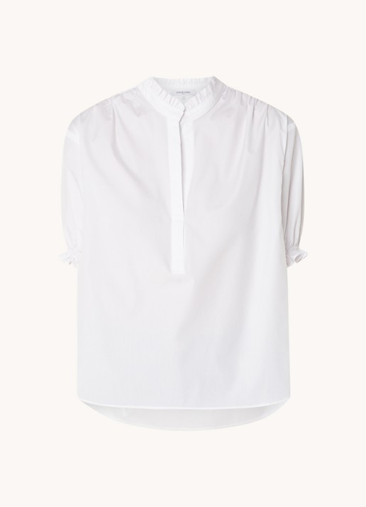 Gerard Darel Tuniek met opstaande kraag en pofmouw - voorkant wit