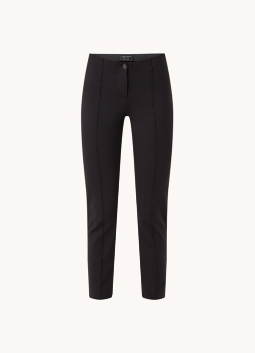 Gerry Weber Roxane mid waist slim fit cropped pantalon met stretch - voorkant 3 zwart