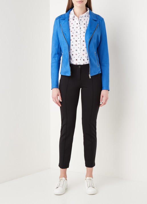 Gerry Weber Roxane mid waist slim fit cropped pantalon met stretch - voorkant 4 zwart