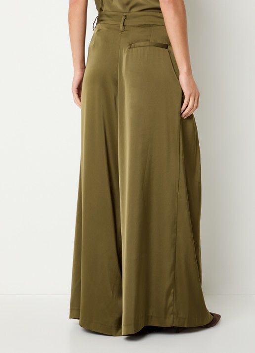 Gestuz Cerina high waist loose fit pantalon met plooidetail - achterkant 4 mosgroen