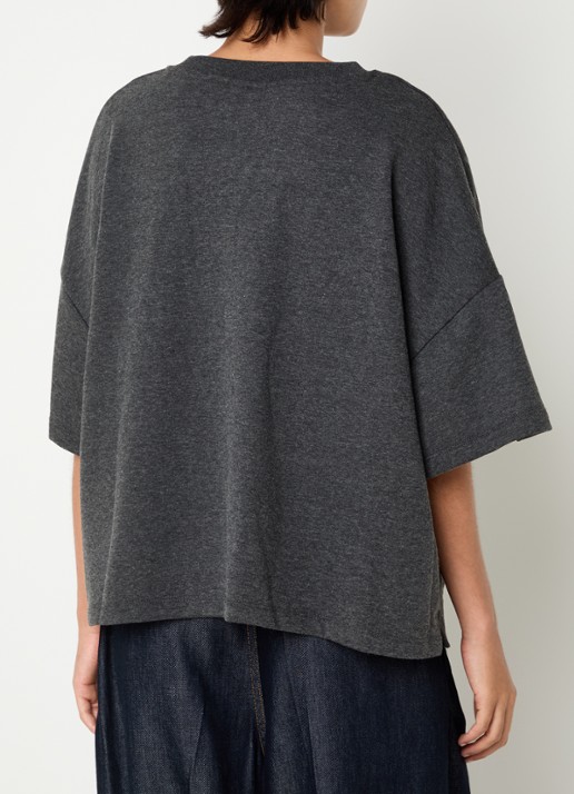 Gestuz Gilsa T-shirt met logoborduring - achterkant 4 antraciet