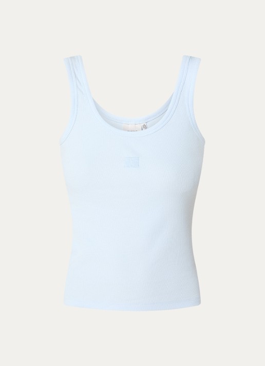 Gestuz GZdrew tanktop met logoborduring - voorkant 3 lichtblauw