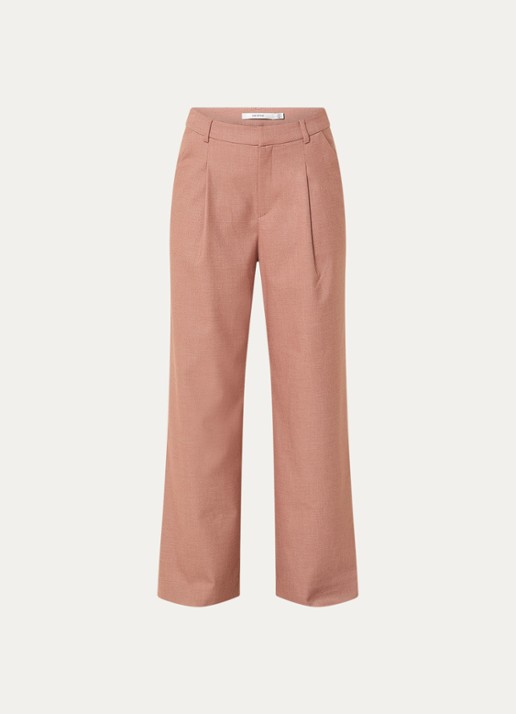 Gestuz GZpaula high waist loose fit pantalon met steekzakken - voorkant 3 roodbruin