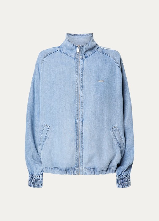 Gestuz GZsea jack van chambray met steekzakken - voorkant indigo