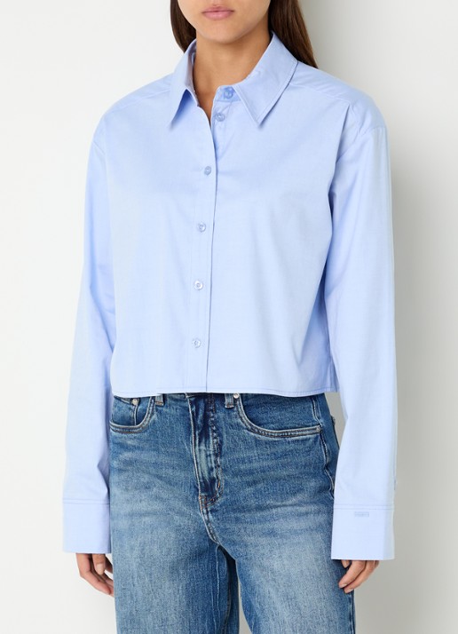 Gestuz GZyork cropped blouse - detail 3 lichtblauw