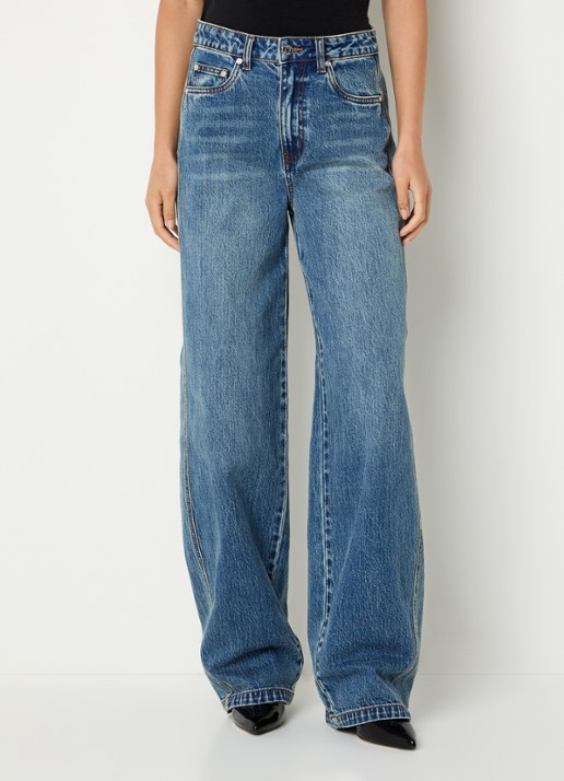 Gestuz Melu high waist wide leg jeans met medium wassing