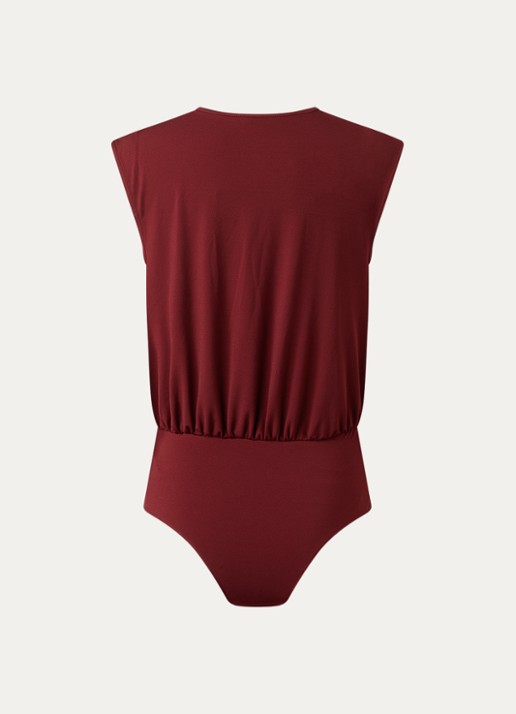 Gestuz Nadie body met V-hals - achterkant 2 bordeauxrood