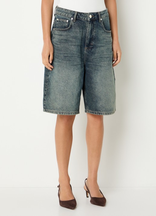Gestuz Susara high waist wide fit korte broek van denim