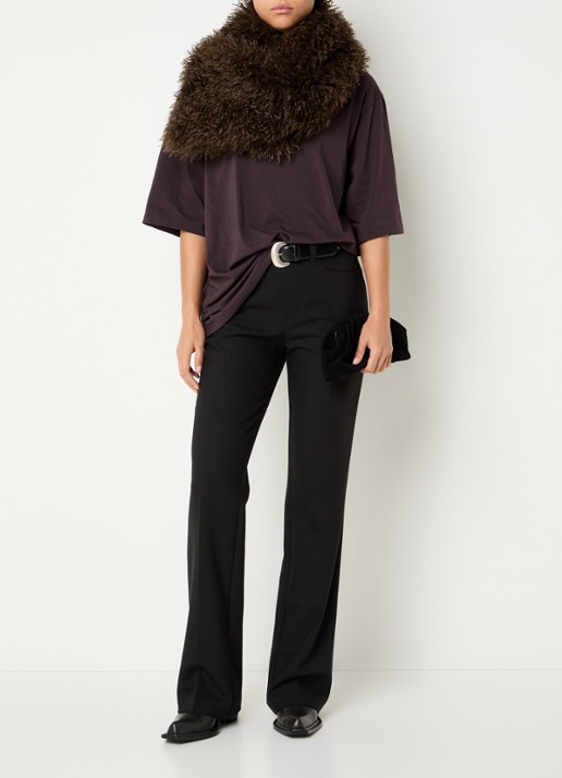 Gestuz T-shirt met ronde hals - voorkant 4 aubergine