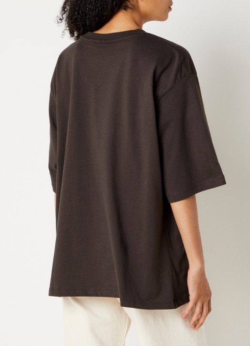 Gestuz Timune T-shirt met logoborduring - achterkant 2 ivoor