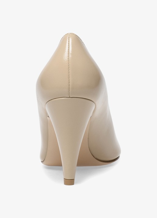 Gianvito Rossi Amelia pump van leer met lakfinish - detail 4 beige