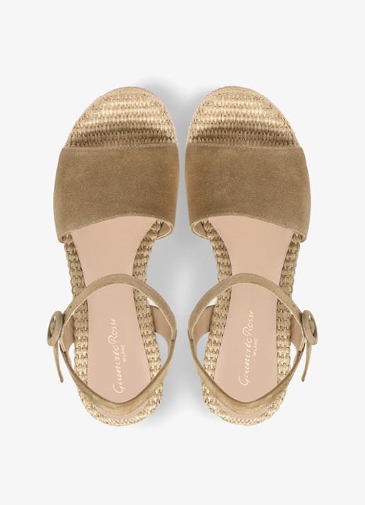 Gianvito Rossi Carol sandalette van suède - detail 4 camel