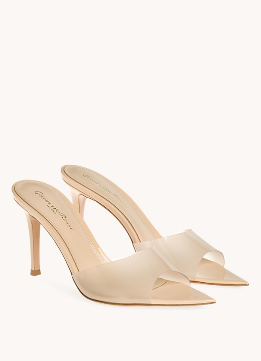Gianvito Rossi Elle 85 muiltje  - voorkant 4 donkerbeige