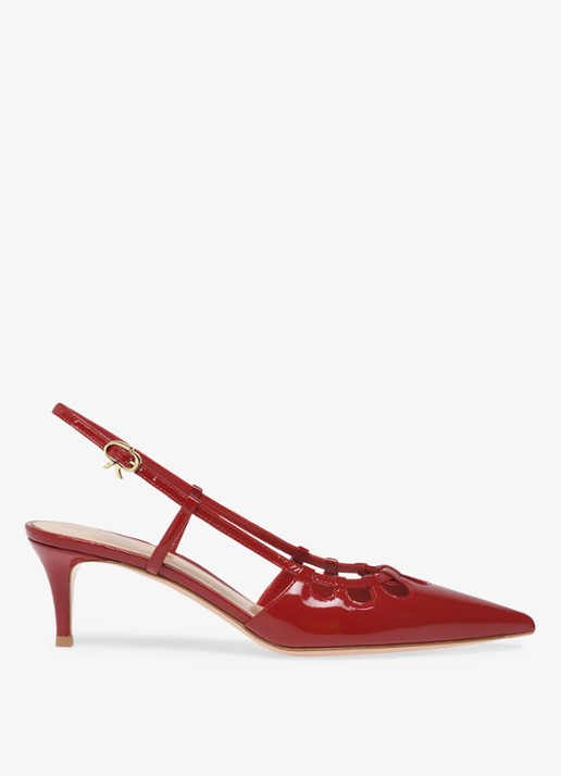 Gianvito Rossi Eloise slingback van leer met lakfinish
