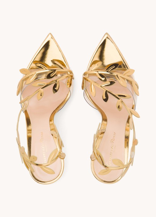 Gianvito Rossi Flavia sandalette van kalfsleer - achterkant goud