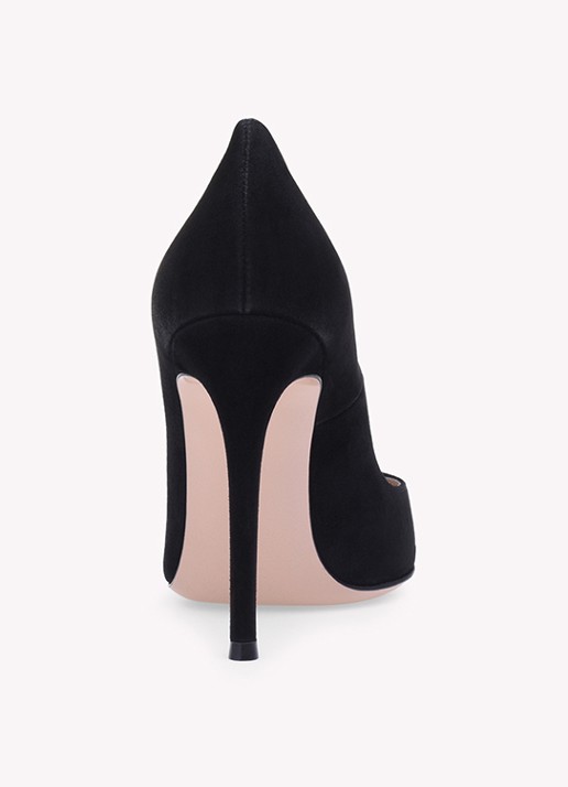 Gianvito Rossi Gianvito 105 pump van suède - detail 2 zwart