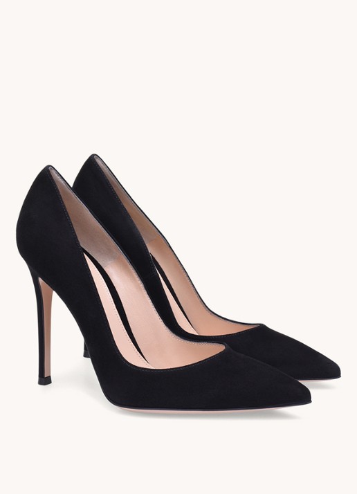 Gianvito Rossi Gianvito 105 pump van suède - voorkant 4 zwart