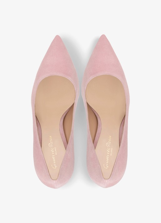 Gianvito Rossi Gianvito 105 pump van suède - detail roze