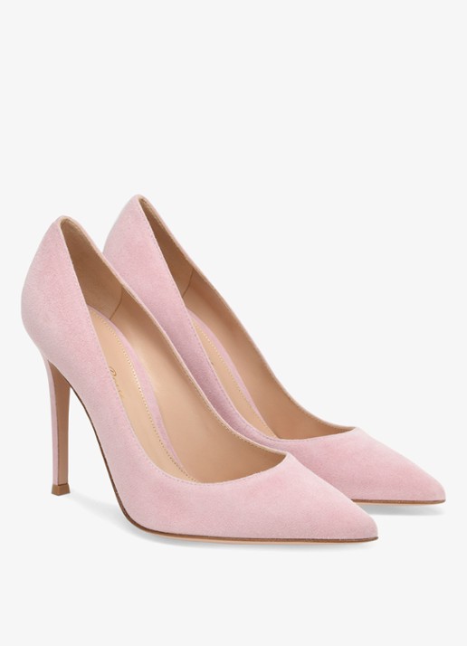Gianvito Rossi Gianvito 105 pump van suède - voorkant 4 roze