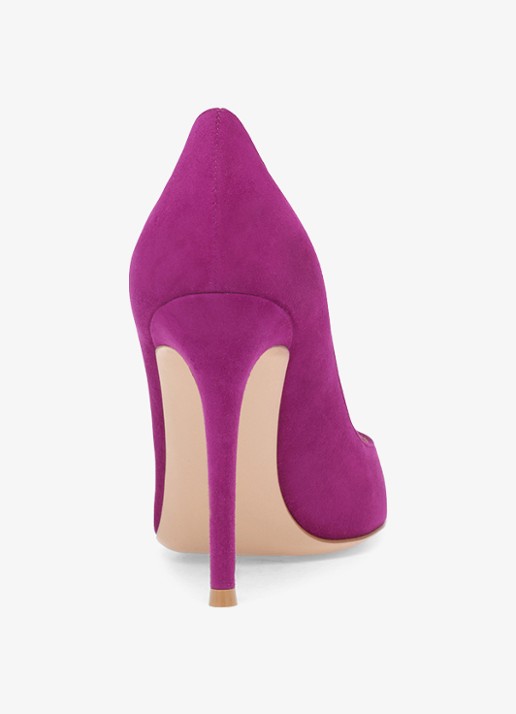 Gianvito Rossi Gianvito 105 pump van suède - achterkant fuchsia